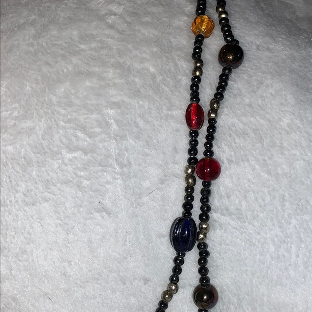 Very Antique Necklace-Seed beads w/ Lampwork Beads - Picture 3 of 7